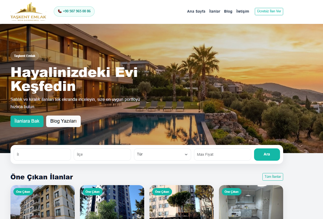 Teigmo Emlak web sitesi